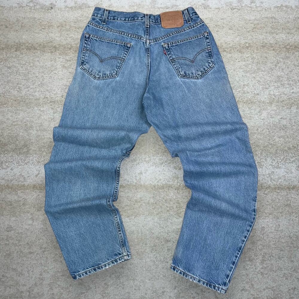 Vintage 90s Levis Jeans 550 34x32 Relaxed Fit Medium Wash Denim Paper Tag